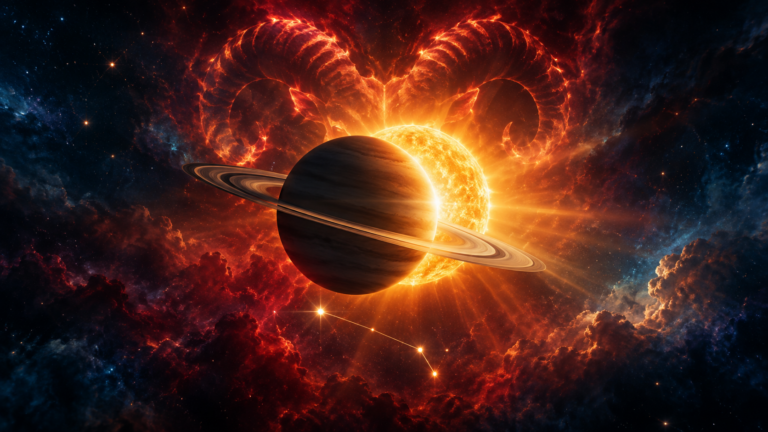 The Cosmic Reality Check: Navigating the Saturn-Sun Conjunction in Aries (March 25, 2026)